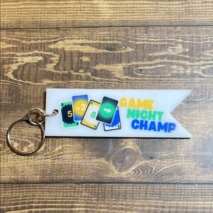 Handmade Game Night Champ Acrylic Keychain